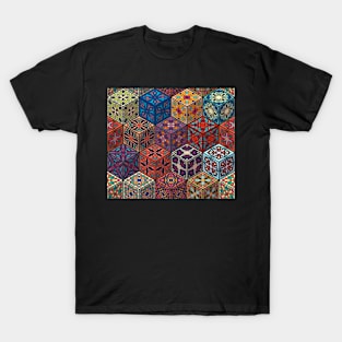 Mandala Geometric Cube Pattern T-Shirt